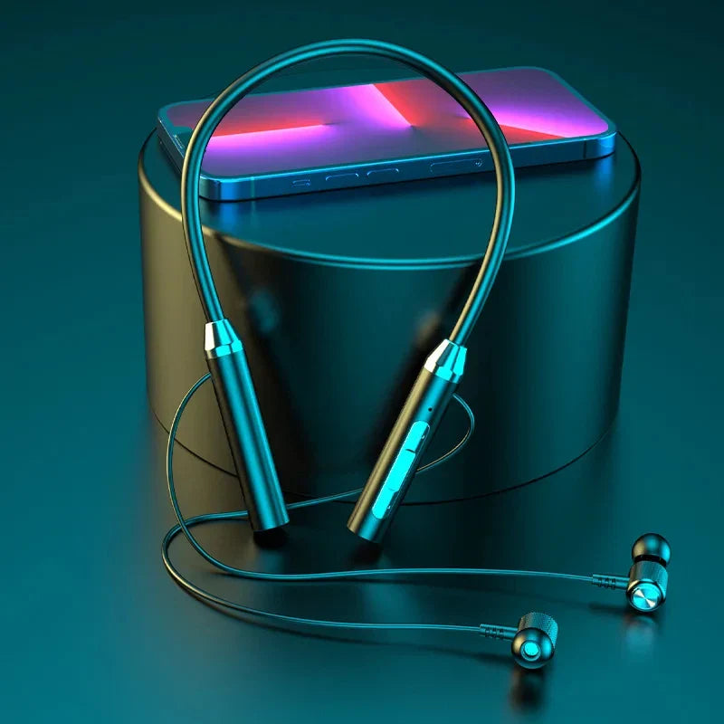 Magnetic Bluetooth Wireless Neckband Earphones with Mic - HiFi Sound