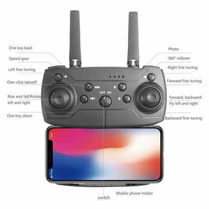 E88 Foldable RC Drone – 4K Wide-Angle HD Camera 1080P WiFi FPV Height Hold Quadrotor Helicopter
