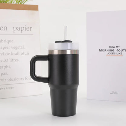 14oz Car Mug with Handle Double-layer Vacuum Coffee Cup Portable Water Cup Large Capacity 304 Stainless Steel Travel Thermal Cup
