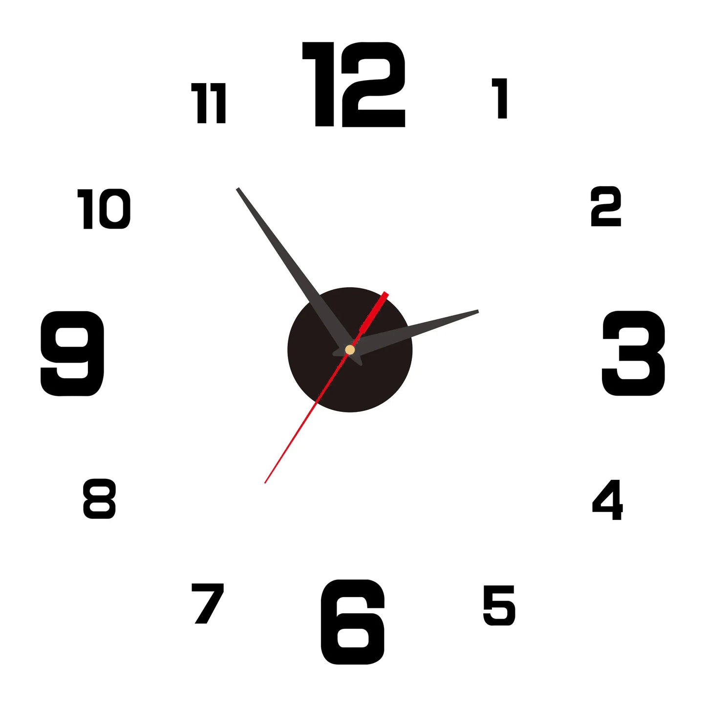 Creative Frameless DIY Wall Clock Wall Decal Home Silent Clock Living Room Office Wall Decoration