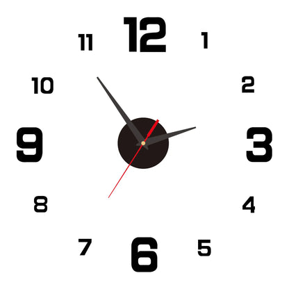 Creative Frameless DIY Wall Clock Wall Decal Home Silent Clock Living Room Office Wall Decoration
