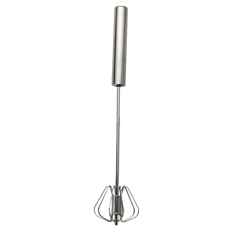 1pc Semi-Auto Stainless Steel Egg Whisk