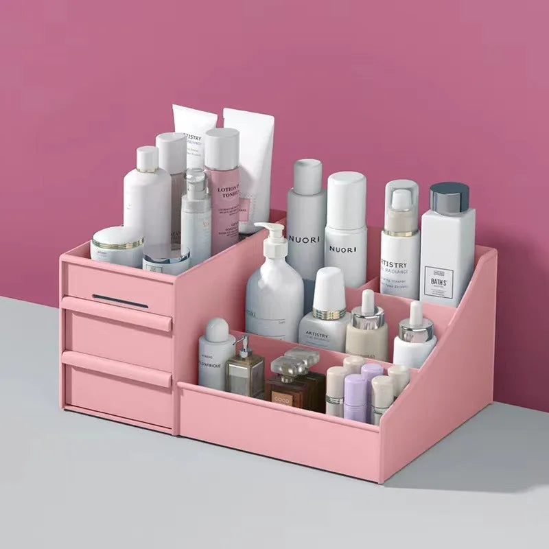 Elegant Large-Capacity Makeup Organiser – Cosmetic Storage Box with Drawers for Jewelry, Nail Polish & More
