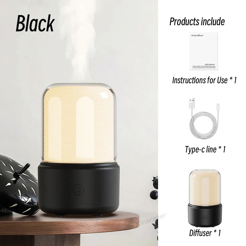 KINSCOTER Portable Mini Aroma Diffuser USB Air Humidifier Essential Oil Night Light Cold Mist Maker Sprayer for Home Gift
