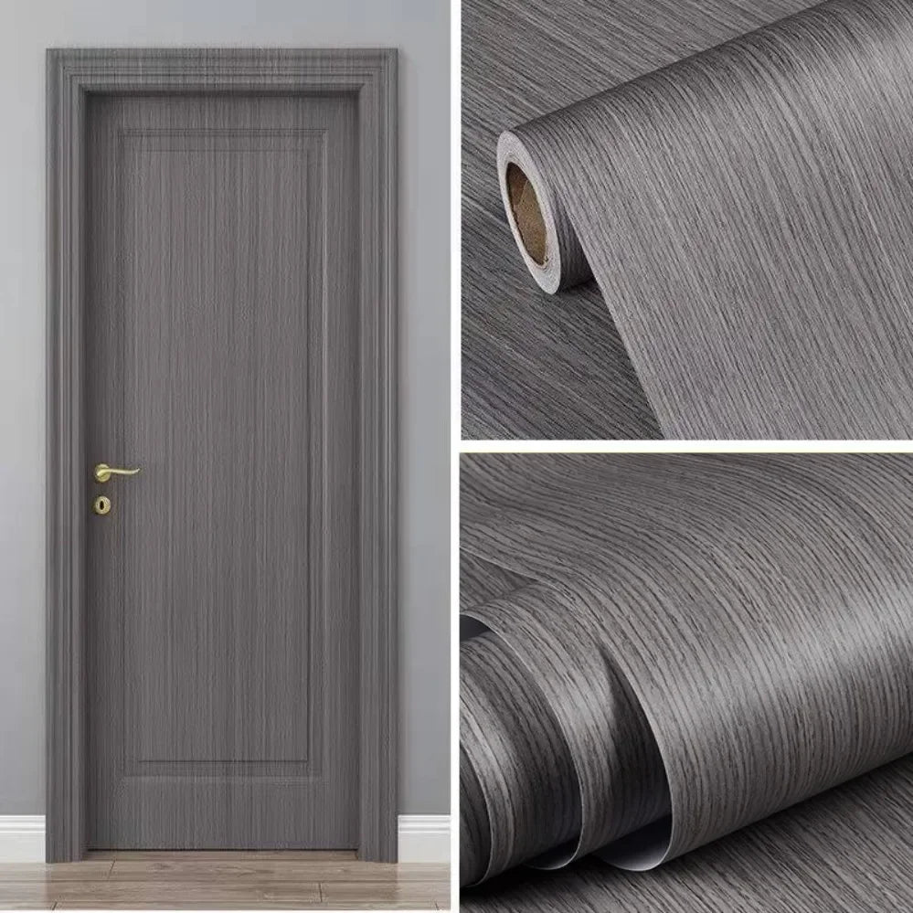 90 Width Wood Grain Door Stickers for Wardrobe Cupboard Table Closet Furniture Waterproof PVC Self Adhesive Wallpaper Home Decor