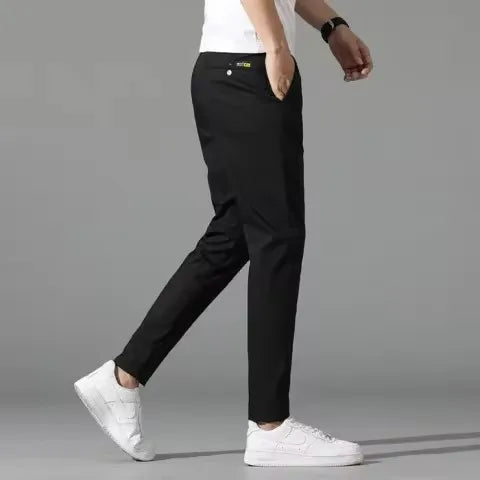 Ice Silk Men's Golf Men's Midweight Casual Pants Sports Pants Simple Design Khaki Black Slim Straight Leg Stretch Casual Trouse