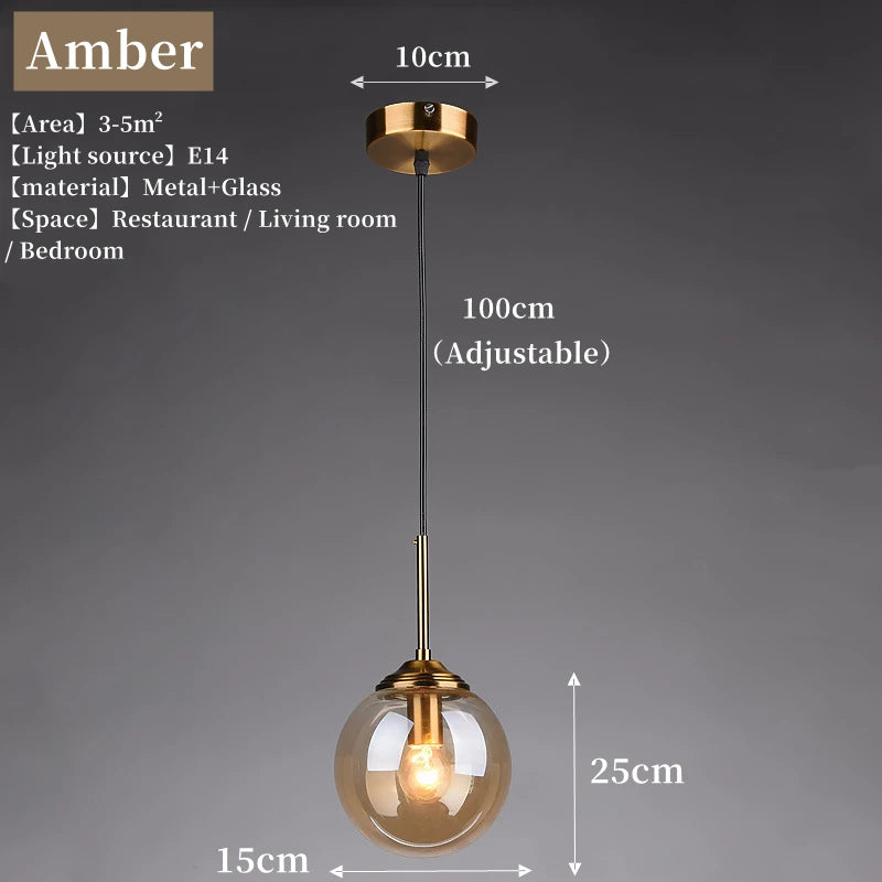 Nordic Modern Glass Ball Island Pendant