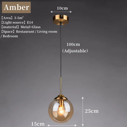 Nordic Modern Glass Ball Island Pendant