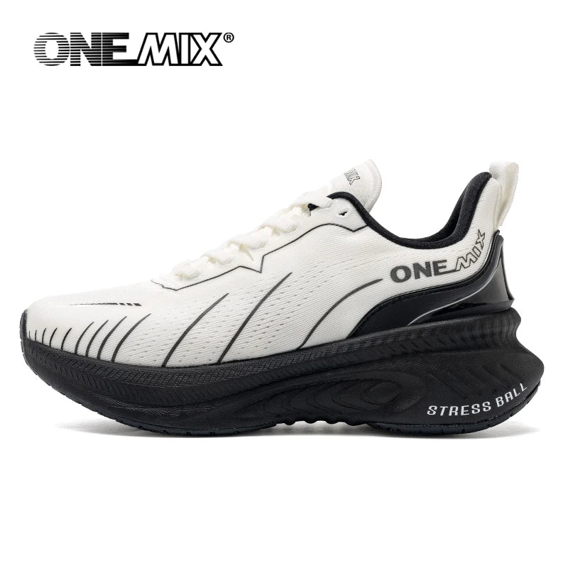 Onemix Men's White Air Cushion Running Shoes 2024