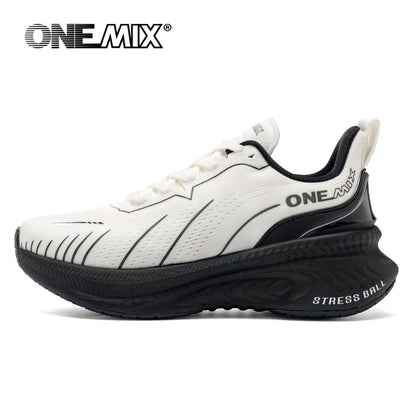 Onemix Men's White Air Cushion Running Shoes 2024