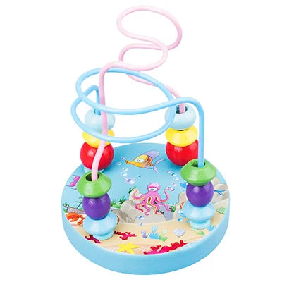 Montessori Wooden Roller Coaster Bead Maze for Toddlers