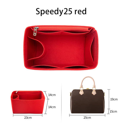 WUTA Felt Insert Bag Organizer For LV Speedy 20 25 30 35 Flap Handbag Inner Bag Makeup Travel Purse Storage Tote Bag Accessories