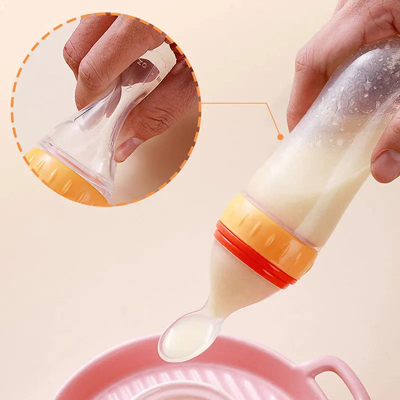 Baby Silicone Squeezing Feeding Bottle – Easy & Mess-Free Feeding!