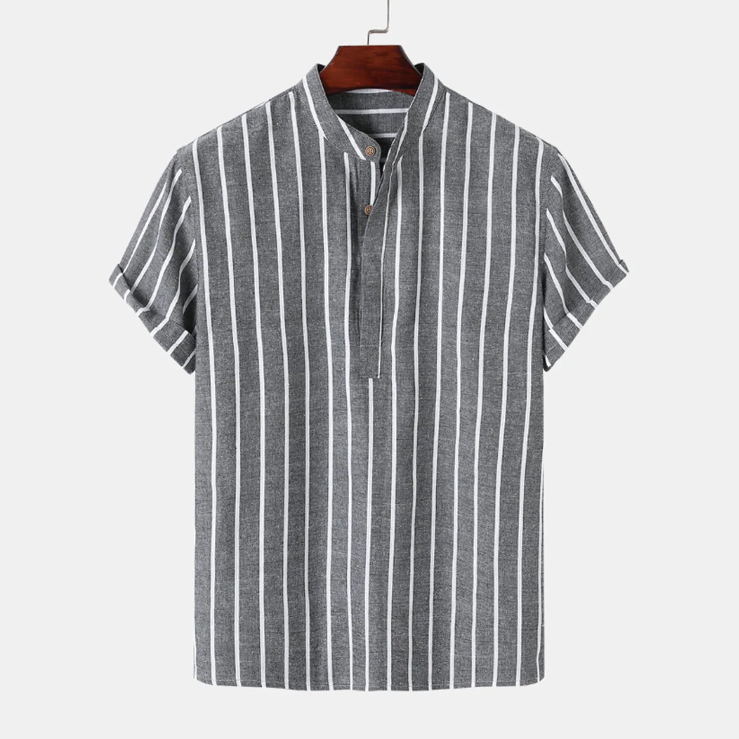 Oversized Striped Linen Men's Shirt