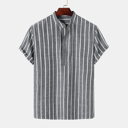 Oversized Striped Linen Men's Shirt