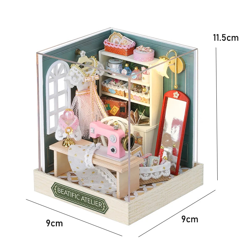 Wooden Miniature Doll House DIY Small House Kit  Assembled DollHouses Building Model 3D Puzzle Toy With Furniture Adults Gifts