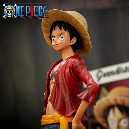 28cm One Piece Anime Figure - Confident Smiley Luffy Face Changing Action Figurine Model