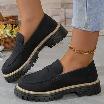 Round Toe Platform Loafers