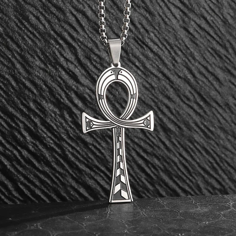 Men's Titanium Steel Stylish Trinity Cross Necklace