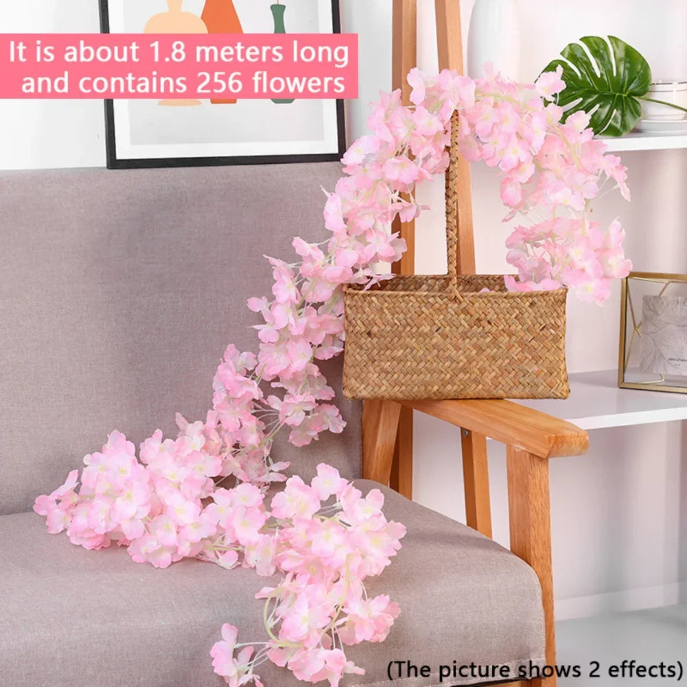 180cm Artificial Sakura Flower Vine - Wedding & Garden Arch Decor