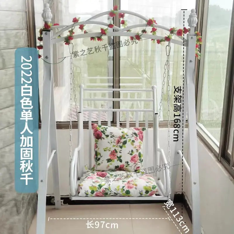 Wooden Swing Chair with Canopy
