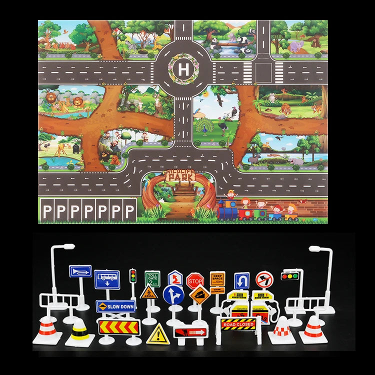 Deluxe Kids City Traffic Rug – Interactive Car Play Mat