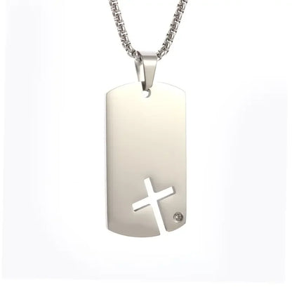 Men's Titanium Steel Stylish Trinity Cross Necklace