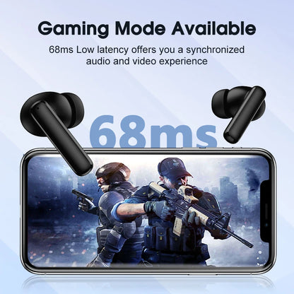 QCY T13 ANC Earphone Bluetooth 5.3 Active Noise Cancellation -28dB Wireless Headphone Fast Charge Earbuds 0.068' Low Latency
