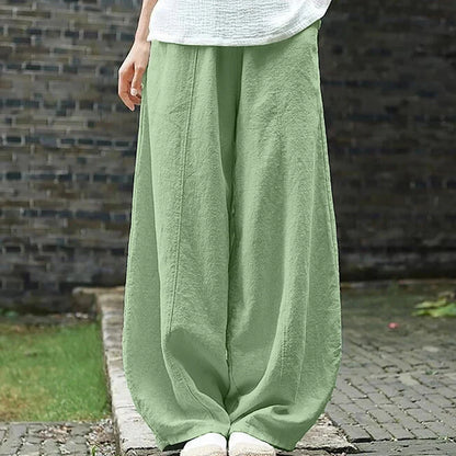 Women's Vintage Cotton Linen Wide Leg Bloomers
