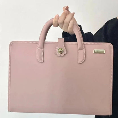 Pink Girls Casual All Match Simple Top-Handle Bags Korean Solid Trendy Chic Laptop Bag Sweet Y2k Fashion Travel Women's Handbags