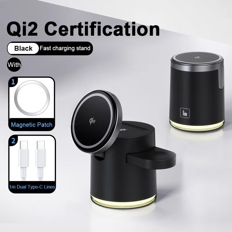2025 3-in-1 Foldable Wireless Charger for iPhone, Watch & AirPods