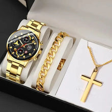 Men Watch Bracelet Necklace Set Gift