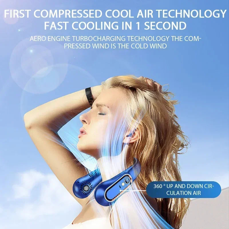 Mini Bladeless Neck Fan – Cool Wind Blows All Over the Body