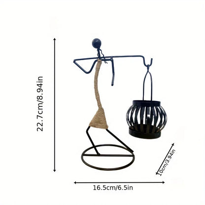 Nordic Metal Candlestick Abstract Character Sculpture Candle Holder Decors Handmade