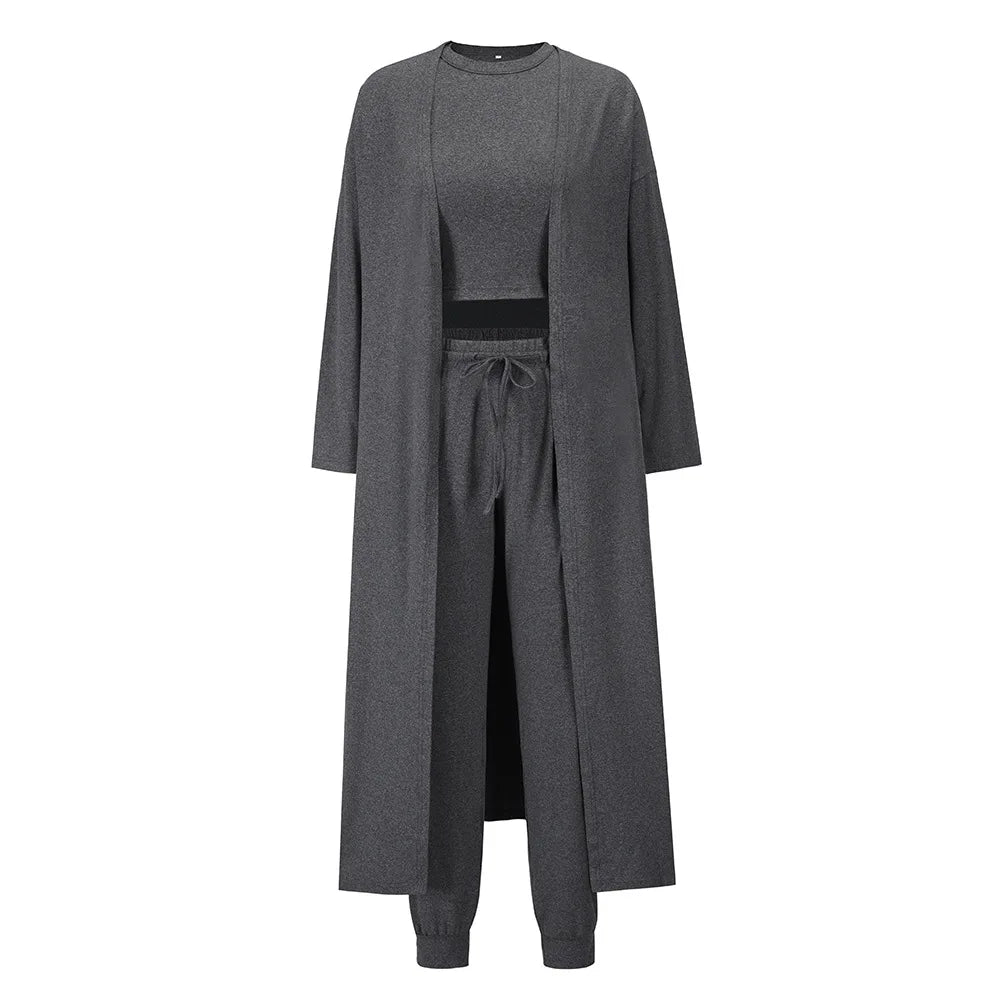 Women's Knitted Slim Fit Vest & Trousers Athletic Set