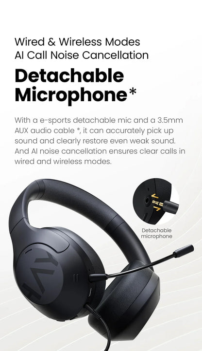 HAYLOU S30 Wireless Bluetooth 5.4 Headphones with 43dB ANC, 40mm Drivers, 80H Playtime