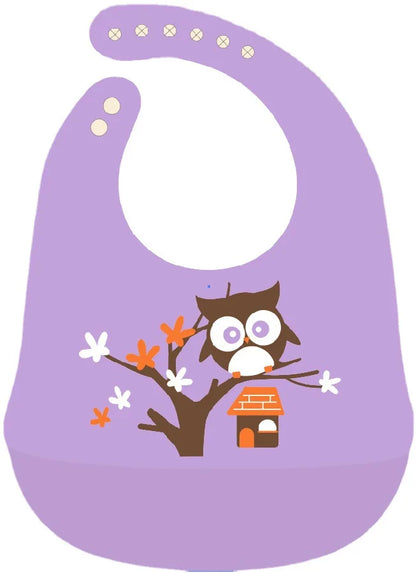Waterproof Baby Bibs with Adorable Cartoon Dinosaur Print – Adjustable, Soft Silicone Material for Mess-Free Toddler Feeding