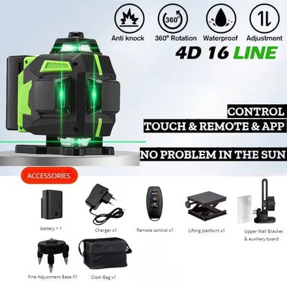 tripod/nivel a laser 16 Lines Laser profesional Level green line Self-leveling 360 autonivelant
