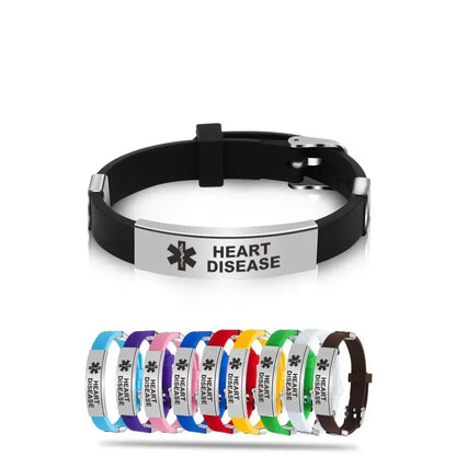 Type 1 Diabetes Medical Alert ID Bracelets for Men Woman Kids Adjustable Silicone Bangles ICE SOS Jewelry