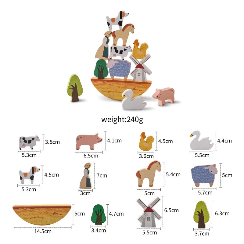 Wooden Farm Animal Montessori Set