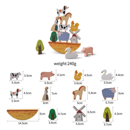 Wooden Farm Animal Montessori Set