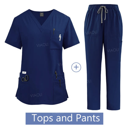 Medical Uniform Scrub Hospital Working Scrubs Set Wholesale Nursing Scrub Uniforms Women Healthcare Pharmacy Clinic Work Clothes