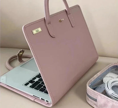 Pink Girls Casual All Match Simple Top-Handle Bags Korean Solid Trendy Chic Laptop Bag Sweet Y2k Fashion Travel Women's Handbags