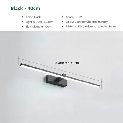 Modern LED Bathroom Mirror Light Three Colors Wall Lamp