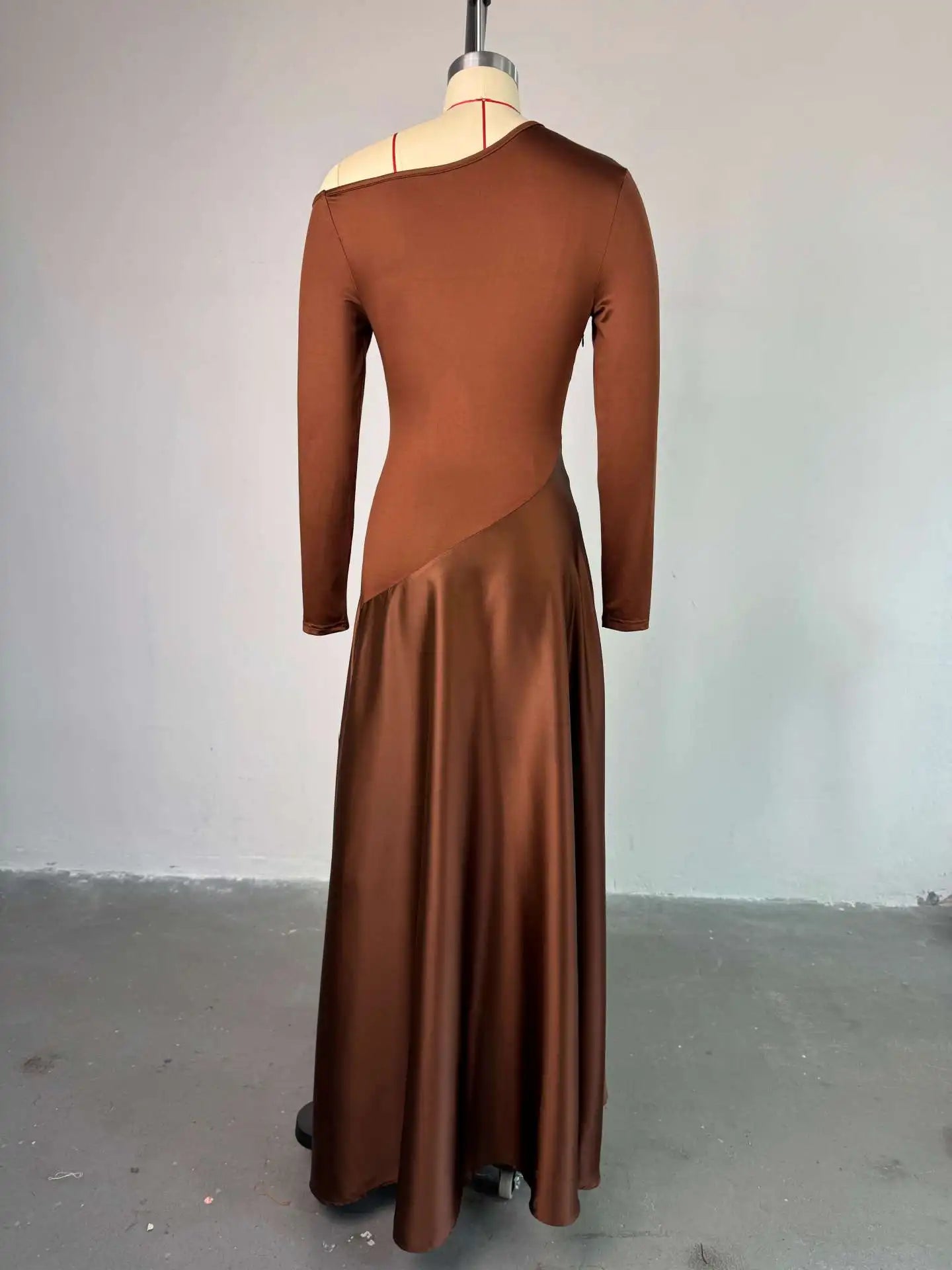 One Shoulder Patchwork Maxi Dress - Summer Party Elegance
