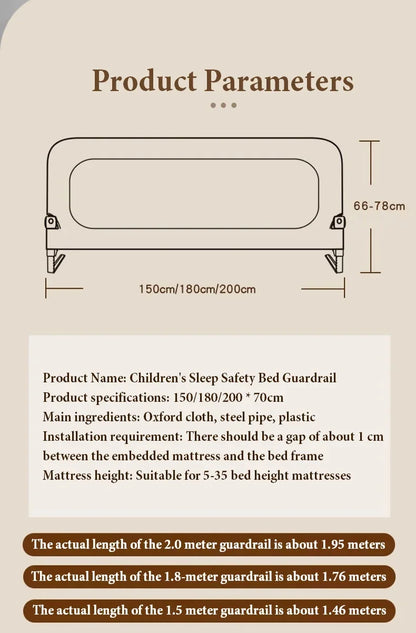Bed Guardrail Adjustable Baby Safety Bed Barrier Anti-Fall Baby Crib Bumper Handrail Bed Safety Rails Kids Fall Out Protection