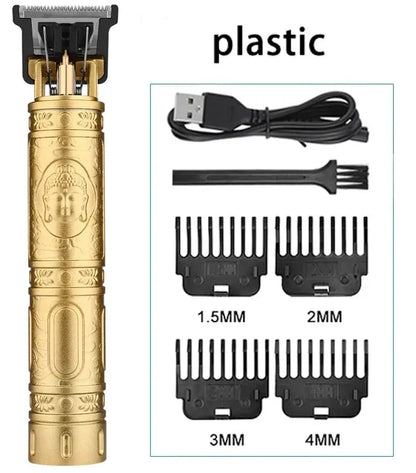 Vintage T9 Electric Hair Cutting Machine Hair Clipper Professional Men Shaver Rechargeable Barber Trimmer for Men Dragon Buddha [HAI]