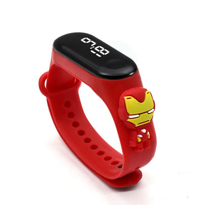Marvel Spider-Man Children's Cartoon Fashion Watches Stitch Iron Man Electronic Digital LED Display Waterproof Holiday Gift Kids