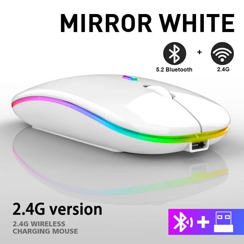 Smooth Wireless Mouse RGB Bluetooth Mouse - Sleek & Responsive