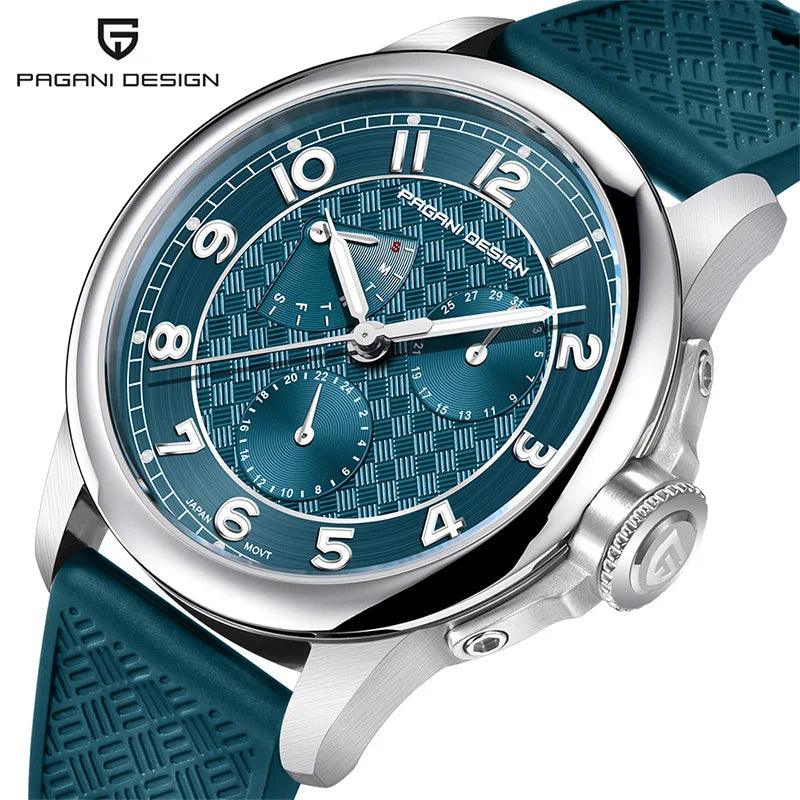 New Arrival 40mm Japan TMI VH88 Movt Sapphire Crystal Calendar 24 Hours 100M Waterproof Quartz Wristwatches for Men